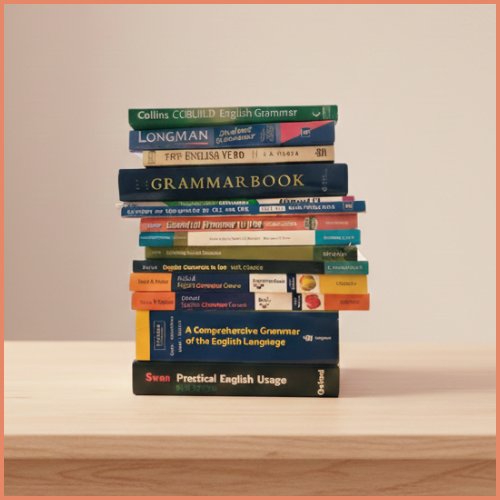 Stack of grammar books