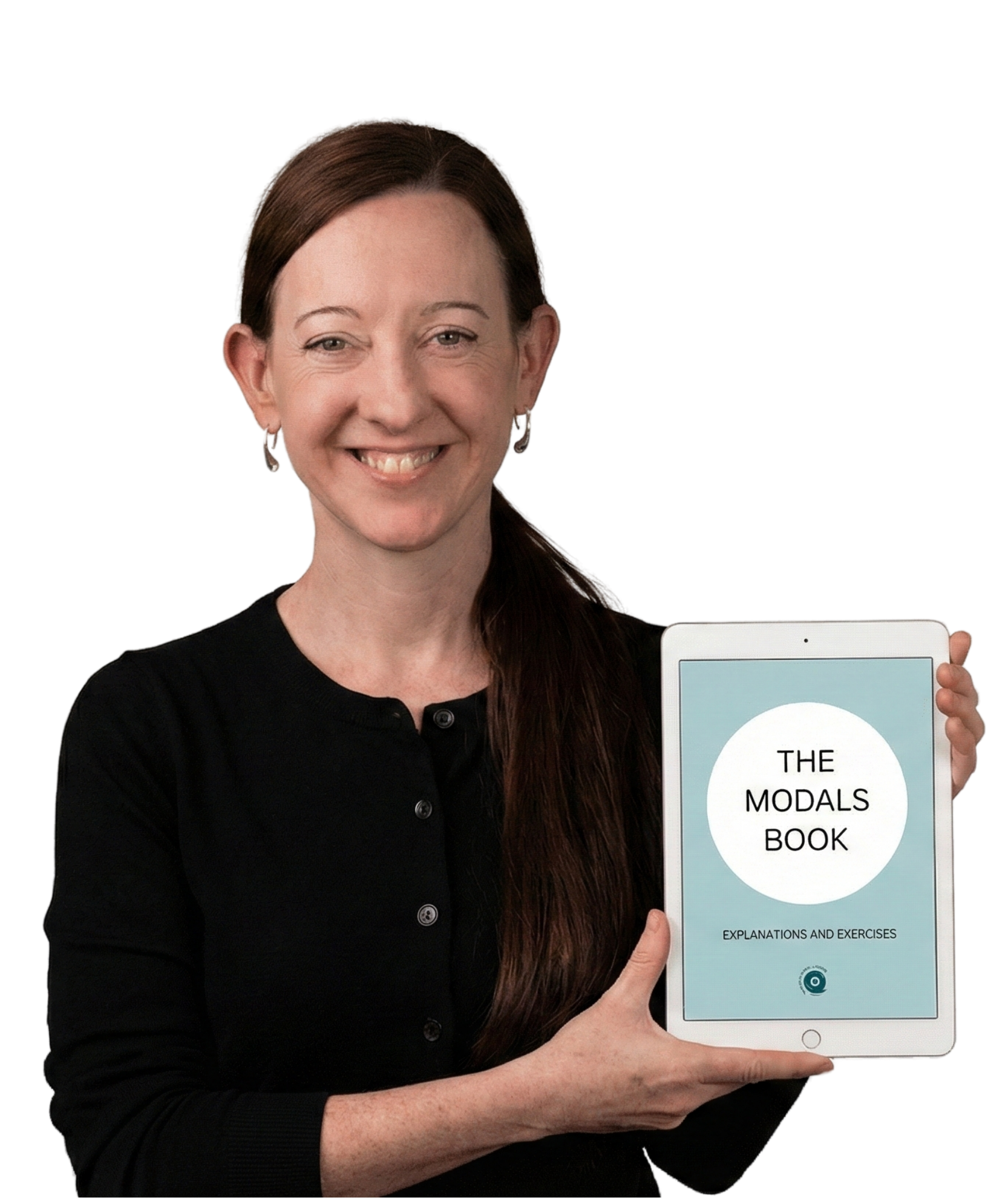 Seonaid holding the modals book