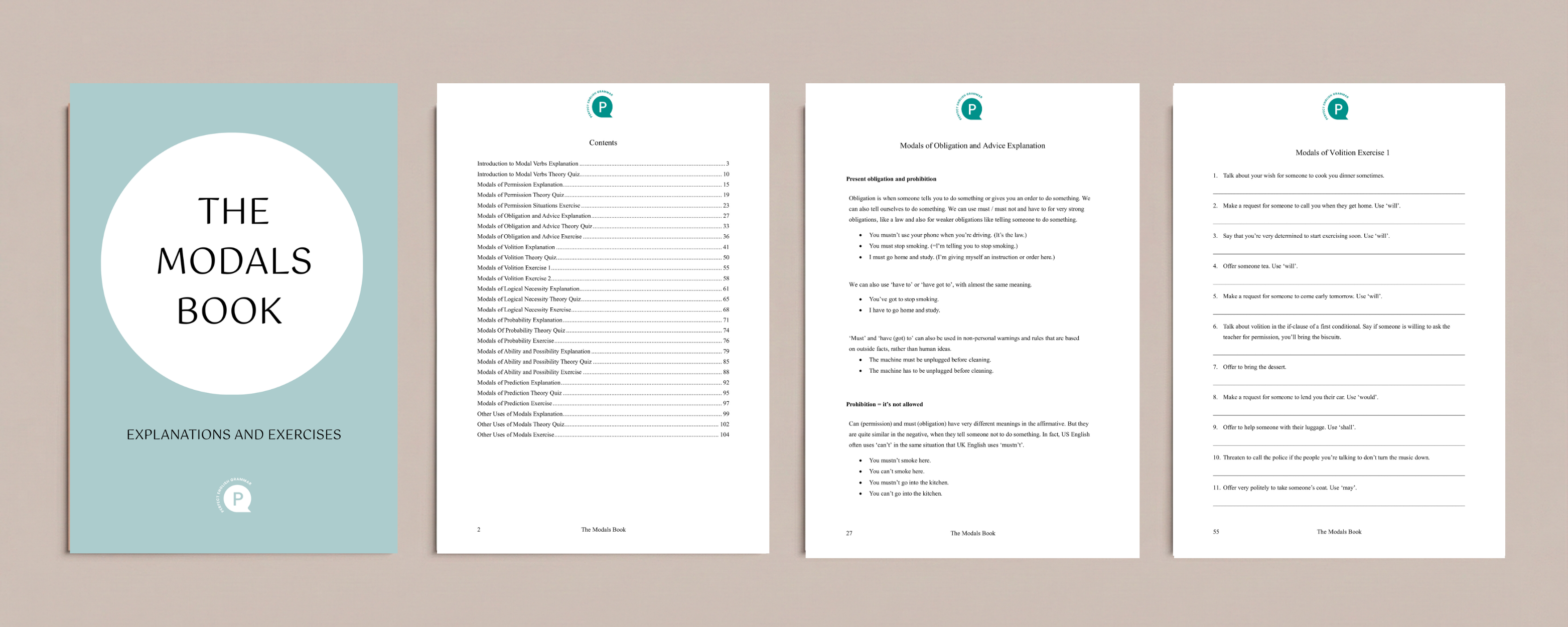 Interior pages of the modals book