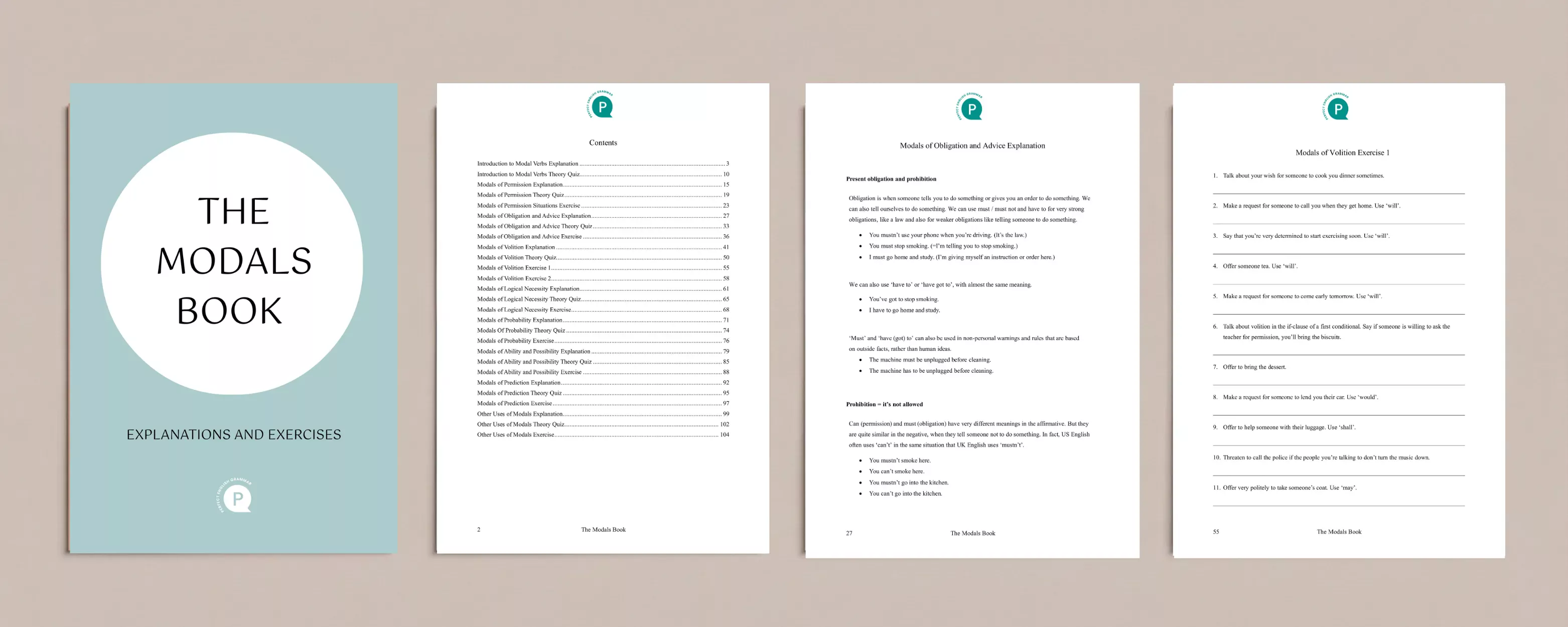 Interior pages of the modals book